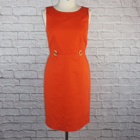 tahari orange dress